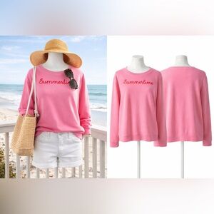 Talbots “Summertime” Pink Sweatshirt – Size Medium